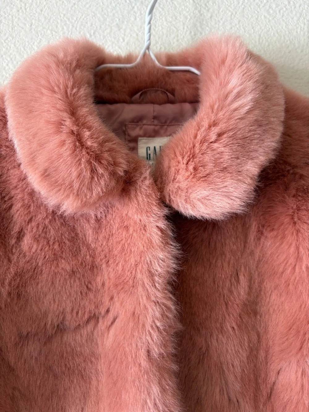 Fuzzy faux fur blush pink jacket